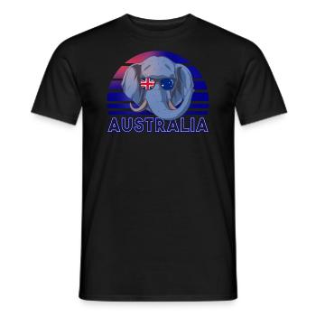 Australia - Men's T-Shirt - black - Front - AI Model Male 178 light (178cm)