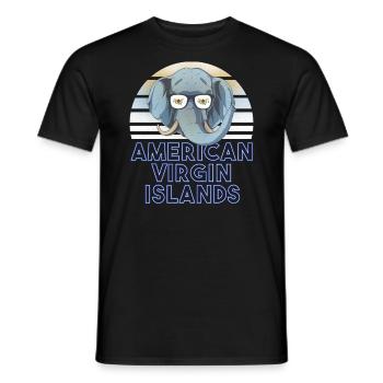 Îles Vierges américaines - T-shirt homme - noir - Devant - AI Model Male 178 light (178cm)