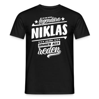 Ich bin dieser legendäre Niklas von dem alle reden - Männer T-Shirt - Schwarz - Vorne - AI Model Male 178 light (178cm)