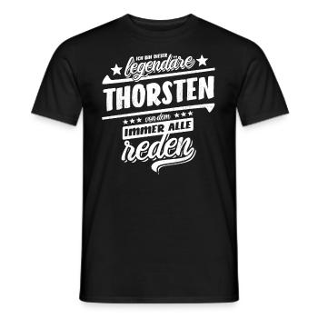 Dieser legendäre Thorsten von dem alle reden - Männer T-Shirt - Schwarz - Vorne - AI Model Male 178 light (178cm)