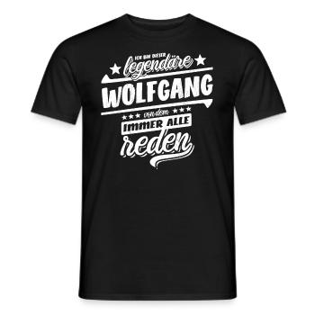 Dieser legendäre Wolfgang von dem alle reden - Männer T-Shirt - Schwarz - Vorne - AI Model Male 178 light (178cm)