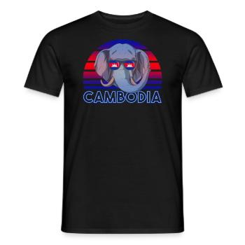 Cambodge - T-shirt homme - noir - Devant - AI Model Male 178 light (178cm)
