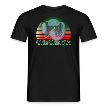 Tchétchénie - T-shirt homme - noir - Devant - AI Model Male 178 light (178cm)