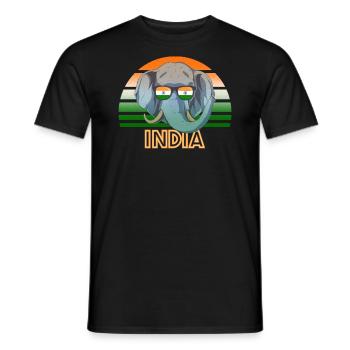 Indien - Männer T-Shirt - Schwarz - Vorne - AI Model Male 178 light (178cm)