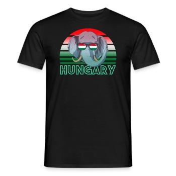 Hongrie - T-shirt homme - noir - Devant - AI Model Male 178 light (178cm)