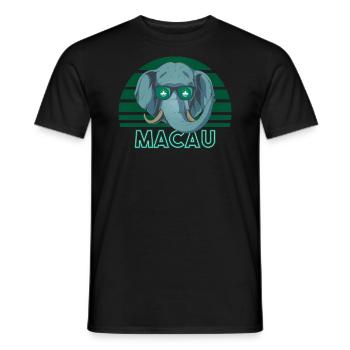 Macau - Männer T-Shirt - Schwarz - Vorne - AI Model Male 178 light (178cm)