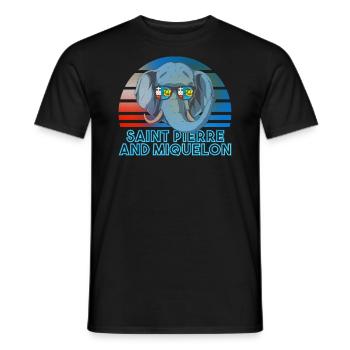 St. Pierre und Miquelon - Männer T-Shirt - Schwarz - Vorne - AI Model Male 178 light (178cm)