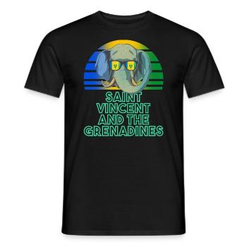 St. Vincent und die Grenadinen - Männer T-Shirt - Schwarz - Vorne - AI Model Male 178 light (178cm)