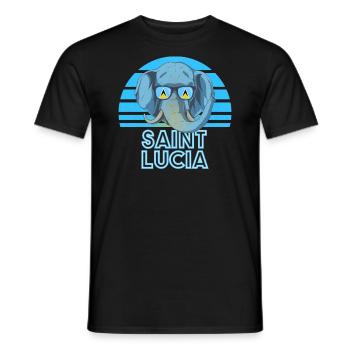 Saint Lucia - Men's T-Shirt - black - Front - AI Model Male 178 light (178cm)