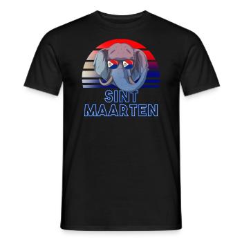 Sint Maarten - Männer T-Shirt - Schwarz - Vorne - AI Model Male 178 light (178cm)