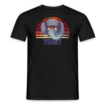 Tibet - T-shirt homme - noir - Devant - AI Model Male 178 light (178cm)
