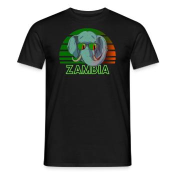 Sambia - Männer T-Shirt - Schwarz - Vorne - AI Model Male 178 light (178cm)