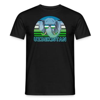 Ouzbékistan - T-shirt homme - noir - Devant - AI Model Male 178 light (178cm)