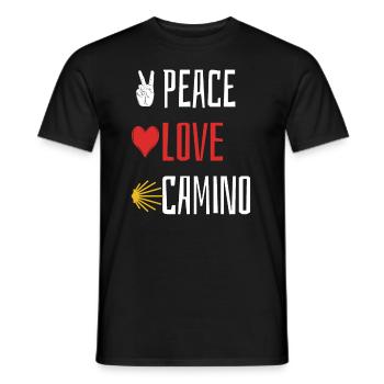 Paix Amour Camino - Coeur - T-shirt homme - noir - Devant - AI Model Male 178 light (178cm)