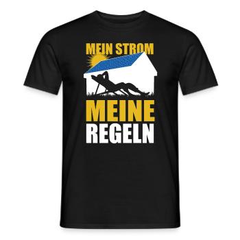 Mein Strom meine Regeln Photovoltaik Solarenergie - Männer T-Shirt - Schwarz - Vorne - AI Model Male 178 light (178cm)