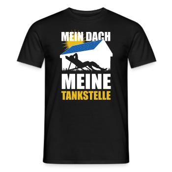 Mein Dach meine Tankstelle - Solarenergie - Sonne - Männer T-Shirt - Schwarz - Vorne - AI Model Male 178 light (178cm)