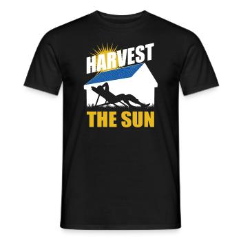 Harvest the sun - Photovoltaics - Solar energy - Men's T-Shirt - black - Front - AI Model Male 178 light (178cm)
