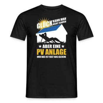 Glück kann man nicht kaufen aber eine PV Anlage - Männer T-Shirt - Schwarz - Vorne - AI Model Male 178 light (178cm)