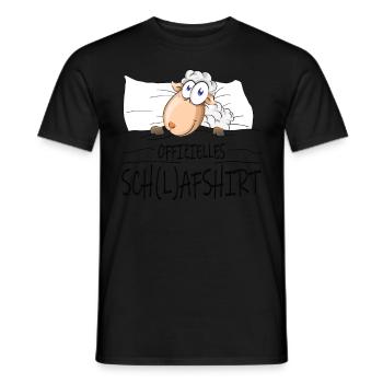 Chemise de nuit officielle Pyjama de mouton Pyjama - T-shirt homme - noir - Devant - AI Model Male 178 light (178cm)
