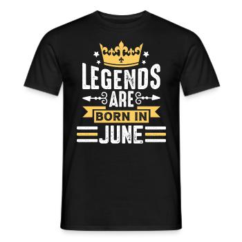 Die Legenden sind im Monat Juni geboren Geburtstag - Männer T-Shirt - Schwarz - Vorne - AI Model Male 178 light (178cm)