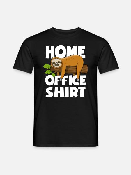 Faultier - Home office shirt - Geschenk - Männer T-Shirt - Schwarz