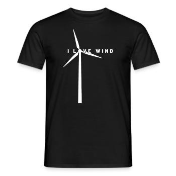 Wind Power - I Love Wind - Wind Energy - Wind Farm - Men's T-Shirt - black - Front - AI Model Male 178 light (178cm)