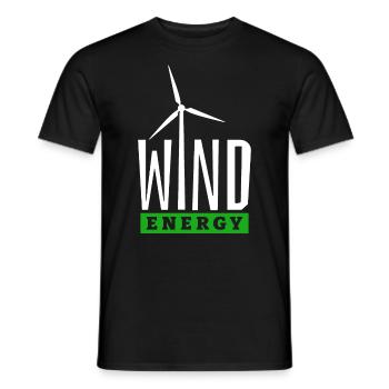 Wind Energy - I Love Wind - Wind Power - Wind Farm - Men's T-Shirt - black - Front - AI Model Male 178 light (178cm)