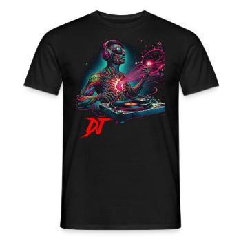 Dj - Mænd T-shirt - sort - Foran - AI Model Male 178 light (178cm)