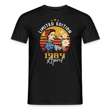 April 1984 Birthday Gift April 1984 Vintage - Men's T-Shirt - black - Front - AI Model Male 178 light (178cm)
