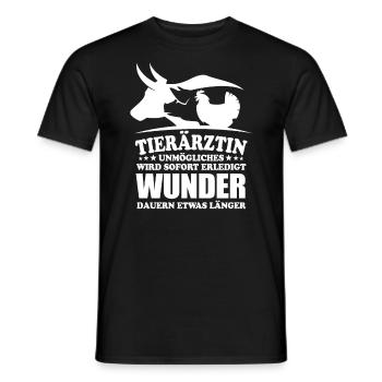 Tierärztin - Unmögliches wird sofort erledigt - Männer T-Shirt - Schwarz - Vorne - AI Model Male 178 light (178cm)