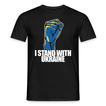 I stand with Ukraine - Peace for Ukraine - Men's T-Shirt - black - Front - AI Model Male 178 light (178cm)