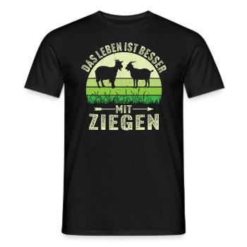 Das Leben ist besser mit Ziegen - Männer T-Shirt - Schwarz - Vorne - AI Model Male 178 light (178cm)