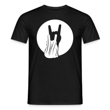 Metal Fork - Silhouette - Heavy Metal Katzen - Männer T-Shirt - Schwarz - Vorne - AI Model Male 178 light (178cm)