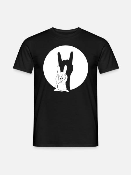 Metal Fork - Music - Heavy Metal Bunny Silhouette - Men's T-Shirt - black