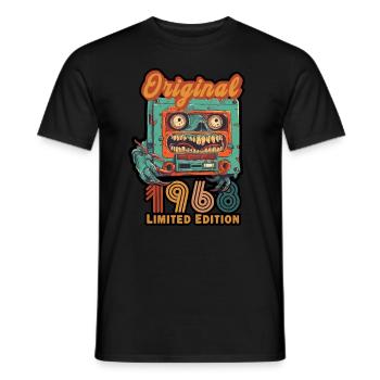 Original 1968 Cassette Birthday Limited Edition - Men's T-Shirt - black - Front - AI Model Male 178 light (178cm)