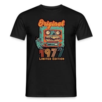 Original 1977 Limited Edition Cassette Vintage - Men's T-Shirt - black - Front - AI Model Male 178 light (178cm)