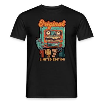 Original 1974 édition limitée cassette anniversaire - T-shirt homme - noir - Devant - AI Model Male 178 light (178cm)