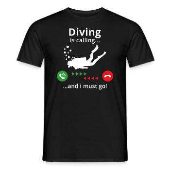 La plongée m’appelle et je dois y aller - T-shirt homme - noir - Devant - AI Model Male 178 light (178cm)
