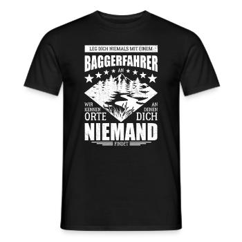 Leg dich nicht mit einem Baggerfahrer an - Spruch - Männer T-Shirt - Schwarz - Vorne - AI Model Male 178 light (178cm)