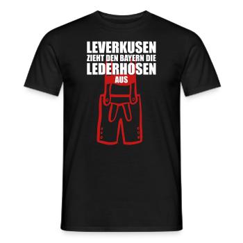 Leverkusen - Zieht den Bayern die Lederhosen aus - Männer T-Shirt - Schwarz - Vorne - AI Model Male 178 light (178cm)