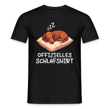 Offizielles Schlafshirt Dackel Dachshund Teckel - Männer T-Shirt - Schwarz - Vorne - AI Model Male 178 light (178cm)