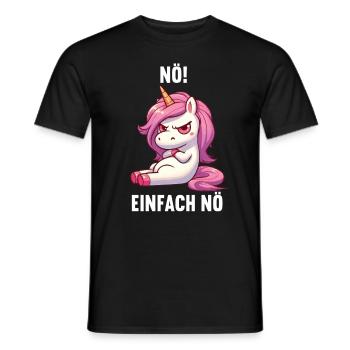 Nö Einfach Nö Einhorn Einhörner Einhornfan Unicorn - Männer T-Shirt - Schwarz - Vorne - AI Model Male 178 light (178cm)