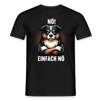 Nö Einfach Nö Australian Shepherd Aussiebesitzer - Männer T-Shirt - Schwarz - Vorne - AI Model Male 178 light (178cm)