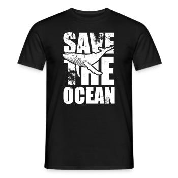 Sauver l’océan - baleine - baleine à bosse - cadeau - T-shirt homme - noir - Devant - AI Model Male 178 light (178cm)