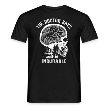 The doctor says it's incurable - pizza - Männer T-Shirt - Schwarz - Vorne - AI Model Male 178 light (178cm)