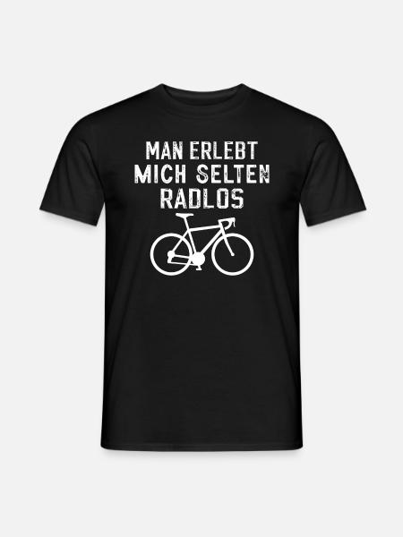Man erlebt mich selten Radlos - Männer T-Shirt - Schwarz