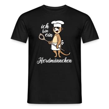 Ich bin ein Herdmännchen - Erdmännchen Kochlöffel - Männer T-Shirt - Schwarz - Vorne - AI Model Male 178 light (178cm)