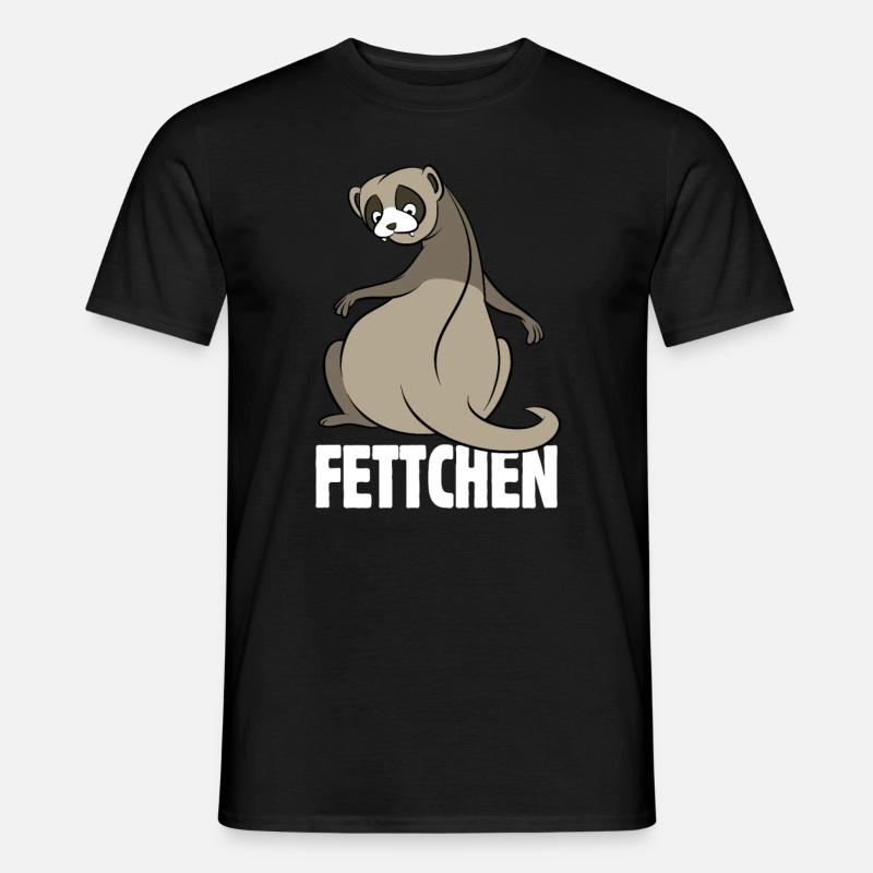 Fettchen - Frettchen mit dickem Po - Geschenk - Männer T-Shirt - Schwarz
