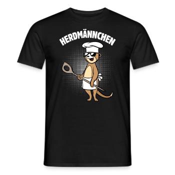 Herdmännchen - Erdmännchen mit Kochlöffel - Männer T-Shirt - Schwarz - Vorne - AI Model Male 178 light (178cm)