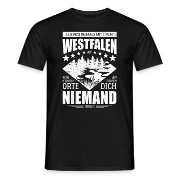 Leg dich nicht mit einem Westfalen an - Spruch - Männer T-Shirt - Schwarz - Vorne - AI Model Male 178 light (178cm)